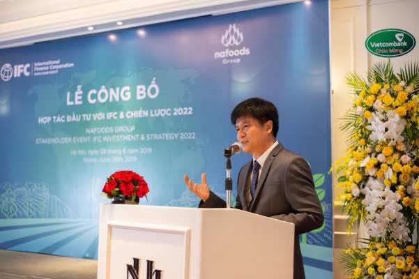 Ông Nguyễn Mạnh Hùng phát biểu tại lễ công bố hợp tác đầu tư với IFC và chiến lược 2022;