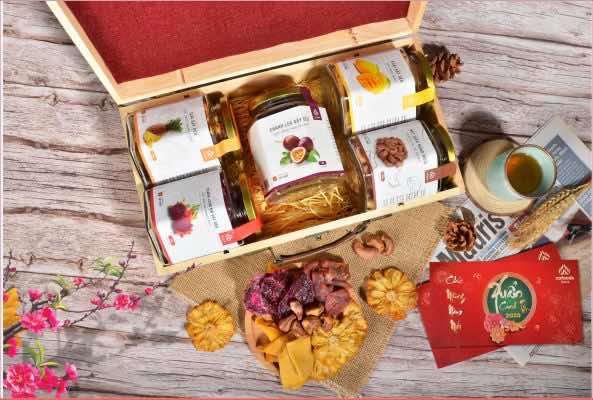 Set hoa quả sấy Ngũ vị trong chương trình Rinh vạn quà Tết - Về kết lộc xuân