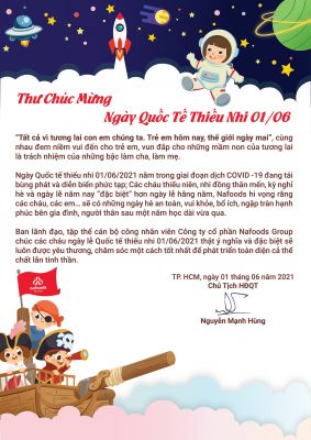 Nafoods chúc mừng ngày Quốc tế Thiếu nhi 1/6/2021;