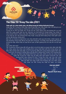 Thư chúc mừng Tết Trung thu 2021 của Chủ tịch HĐQT Nafoods Group;