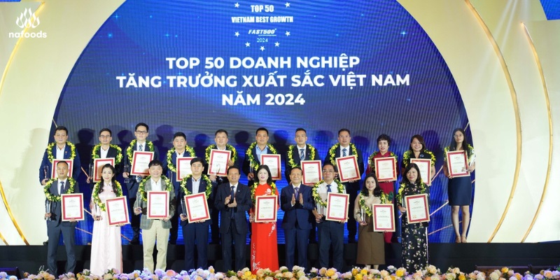 nafoods has been in the top 50 excellent growth enterprises in Vietnam for 3 consecutive years