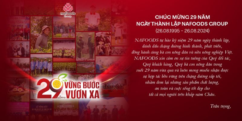 Kỷ niệm 29 năm thành lập nafoods group