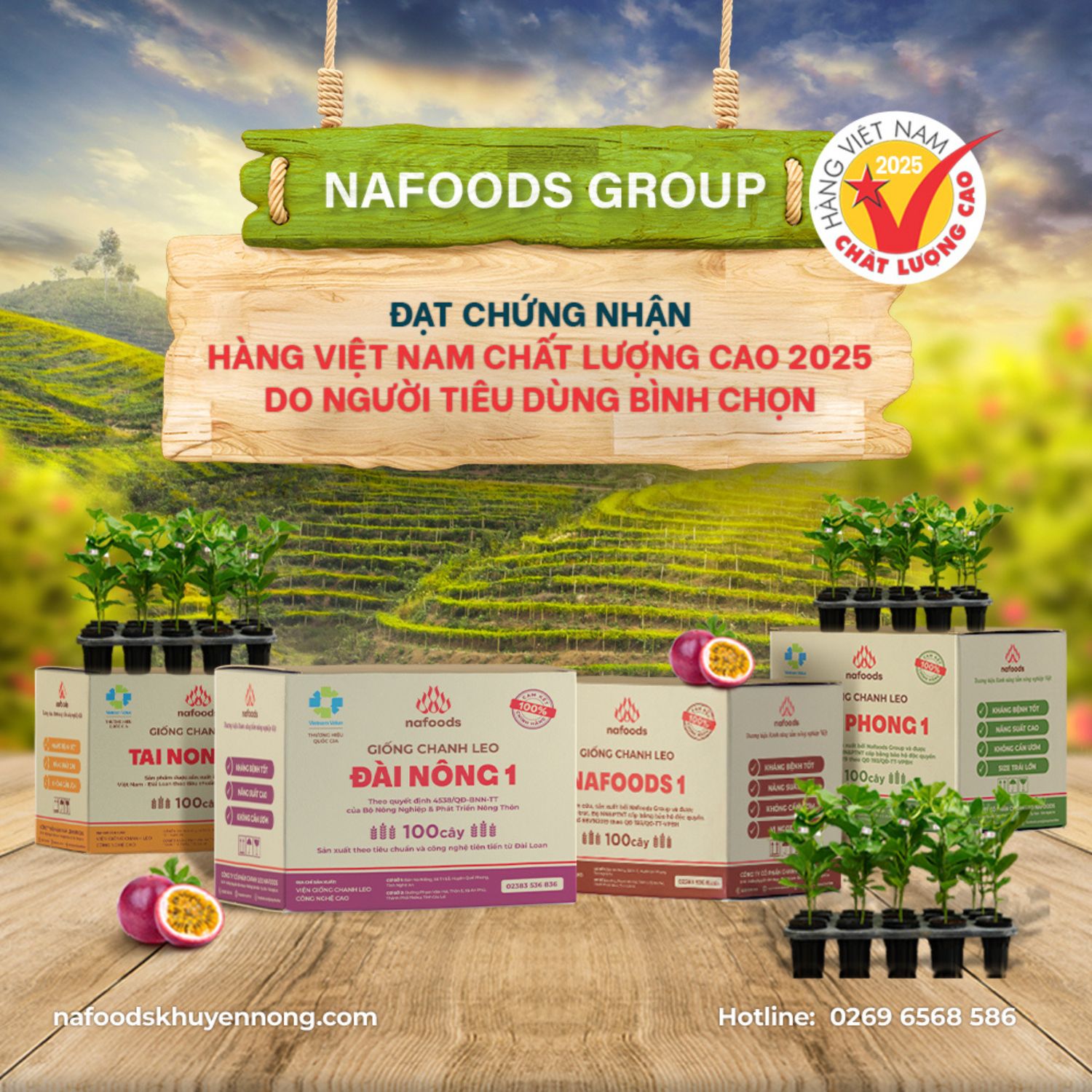 Nafoods passion fruit seedlings achieved the certificate of High Quality Vietnamese Goods 2025