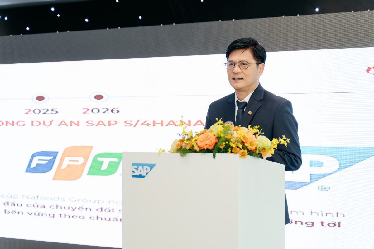 Ảnh 2 - Ông Nguyễn Mạnh Hùng - Tổng Giám đốc Nafoods Group chia sẻ lý do và mục tiêu chiến lược quan trọng của Nafoods khi thực hiện chuyển đổi số diện rộng