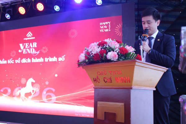 Ông Nguyễn Mạnh Cường – Thành viên HĐQT Chanh leo Nafoods phát biểu chia sẻ tại Lễ tổng kết