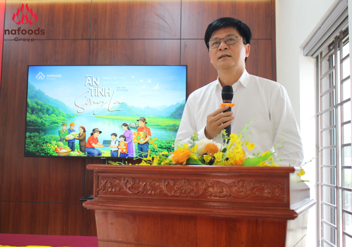 Ông Nguyễn Mạnh Hùng, Nhà sáng lập, Tổng giám đốc Nafoods phát biểu tại chương trình