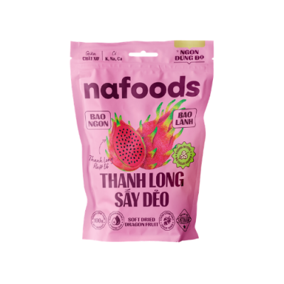 thanh long đỏ sấy dẻo dạng túi hàng tiêu dùng nafoods